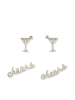 เซ็ตต่างหู SAY YES CHEERS STUD SET รุ่น K6266 สีCLEAR/SILVER