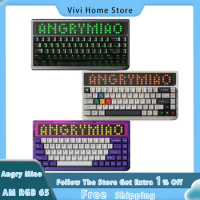 Angry Miao AM RGB 65 custom mechanical keyboard hot swappable RGB backlight Bluetooth wireless keyboard Pc gaming keyboard Gift
