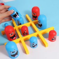 ปริศนาตัวต่อปริศนา เกมกระดานกระดาน 2ผู้เล่น tic-tac-toe อินเตอร์แอคทีฟ พ่อแม่ลูก ของเล่นกระดาน gobbl