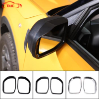 ABS Gloss Black Car Rearview Mirror Rain Eyebrow Decoration Frame Trim Stickers For Ford Maverick 2022 Exterior Auto Accessories