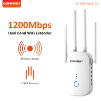 COMFAST 1200Mbps WiFi Repeater Amplifier Wireless WiFi Range Extender 2.4/5Ghz Wi fi Router Booster 4*3dbi Antenna CF-WR758ACV3