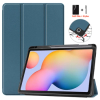 For Samsung Tab S6 Lite Cover with Pencil Holder 10.4 inch 2022 SM-P610 PU Leather Cover for Samsung Galaxy S6 Lite Case Tablet