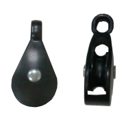 CZ012 2個/組 塑膠黑色吊滑輪 全長60MM 繩拉式升降曬衣架專用 曬衣架配件 晾衣(單滑輪 定滑輪 吊輪) 限