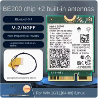 WiFi 7 Intel BE200 Network Card Bluetooth 5.4 Tri Band 2.4G/5G/6GHz 8774Mbps BE200NGW M.2 Wireless Adapter Better than Wifi 6E