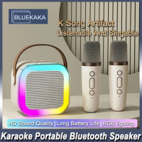 Home Ktv karaoke Wireless Speaker Bluetooth 5.3 PA Speaker System With 1-2 Wireless Microphones Supports Multiple input Modes