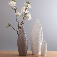 北歐白色陶瓷花瓶擺件現代簡約歐式插花干花花器客廳家居軟裝飾品