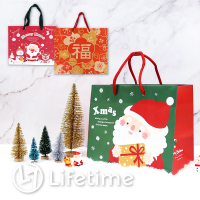 ﹝聖誕手提紙袋3K﹞正版 禮物包裝 提袋 聖誕老公公 雪人 聖誕禮物〖LifeTime一生流行館〗