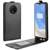 OnePlus7T Case for OnePlus 7T (6.55in) Cover Down Open Style Flip Leather Cases Card Slot Black 1+7T HD1901 HD1903 One Plus T7