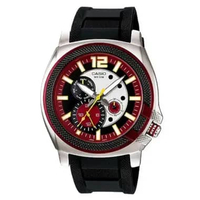 JAM TANGAN PRIA CASIO ANALOG ORIGINAL KULIT BLACK RED CASIO MTP-1316-4A CASIO MTP 1316 4A CASIO MTP1