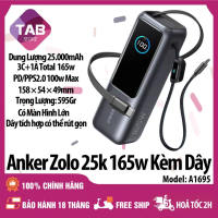 Sạc Dự Phòng Anker Zolo 25000mAh 165W Tích Hợp Cáp Rút Gọn A1695 - Bảo Hành 18 Tháng