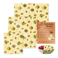 Beeswax Wraps Reusable Sustainable 3PCS Beeswax Wrap Bread Sandwich Wrapper for Vegetables Fruits Food home kitchen storage