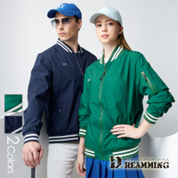 Dreamming 球衣領休閒飛行夾克外套 男女可穿 防風 防潑水-共二色