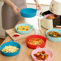 【Ready Stock】Air Fryer Silicone Pad Microwave Baking Tray Pizza Grill Pan Silicone Mat Reusable Air Fryer Liner Pot Airfryer Accessories