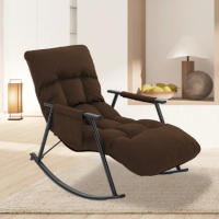 【E-home】Nordic北歐科技布格紋扶手椅背5段KOYO可調休閒搖躺椅 2色可選(摺疊椅 懶人椅 躺椅 懶骨頭)