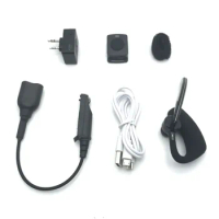 Wireless Walkie Talkie Bluetooth PTT Headset Earpiece For Baofeng UV-5R UV-82 A-58 UV-XR UV-5S GT-3WP UV-9R Plus Mic Adapter