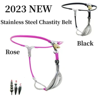 2023 New Stainless Steel Chastity Belt Vaginal Plugs Lightweight Panties Chastity Belt Locking Pants Women Sex Toys Sex Toys 18+