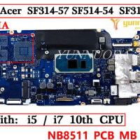 NB8511_PCB_MB For Acer Swift SF314-57 SF514-54 SF313-52 Laptop Motherboard With i5 i7 10th CPU MX360 2G GPU 100% Tested