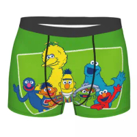 Sesame Street Elmo Underwear Men Printed Custom Cookie Monster Boxer Briefs Shorts Panties Soft Underpants