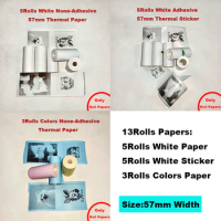 Peripage Mini Printer Paper Sticker Self-Adhesive Thermal Paper Color Sticky Paper for HD Mini Sticker Photo Printer BPA
