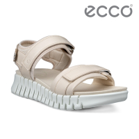 ECCO GRUUV SOL W 樂步經典皮革平底涼鞋 女鞋 石灰色