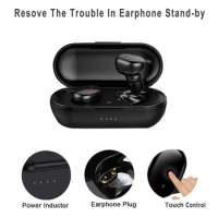 Y30 Bluetooth-compatible In Ear Earphones Earbuds with Charging Case Mic (Bl