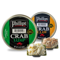 【Phillips】背肩蟹肉 454g+蟹腳肉 454g(藍泳蟹 新鮮 開罐料理)