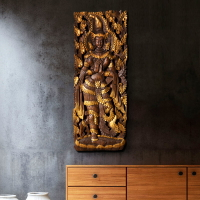 異麗家居泰國木雕玄關墻面裝飾品壁泰國美女裝飾木雕鏤空雕花板