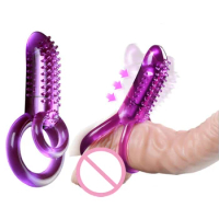 Double Vibrating Cock Ring Vibrator Male Time Delay Dual Ring Penis Sex Toys For Men Prolonging Erotic Accessories Sex Products