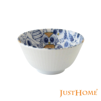 【Just Home】日本製貓頭鷹陶瓷4.5吋飯碗/湯碗/中式碗(日本製餐盤)