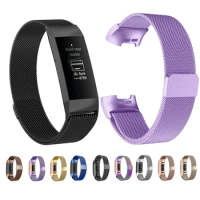 Metal Magnetic Loop Strap For Fitbit Charge 4 3 Band Replacement Wristband Watchband For Fitbit Charge 3 SE Smart Watch Correa