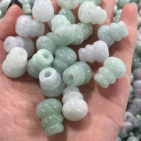 Natural Jadeite A Cargo Bulk ball Natural Ice Text Play One-in-One Santong Fota Road Tong Jadeite Pearl DIY Necklace wholesale
