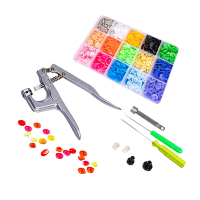 colorland T5彩色塑膠四合扣15色150套+手壓式打扣機DIY安裝工具