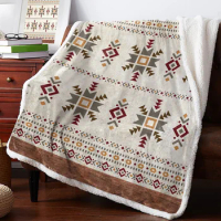 Retro Geometric Figures Cashmere Blanket Winter Warm Soft Throw Blankets for Beds Sofa Wool Blanket Bedspread
