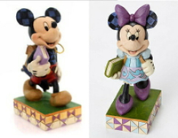 大賀屋 日貨 米奇 米妮 回學校塑像 模型 公仔 模型 雕像 裝飾 擺件 玩具 米老鼠 迪士尼 正版 L00010220