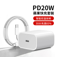 【BORUI】iPhone15充電器套組 PD20W USB-C/Type-C單孔快充充電器 豆腐頭(附60W C to C 60W充電線)