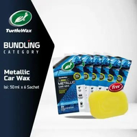 Turtle Wax [BUNDLE] Metallic Wax Sachet 6pc Free Pads Body Mobil Motor Anti UV