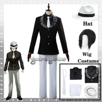 Anime Kibutsuji Muzan Cosplay Costume Wig Uniform Hat Suit Halloween Party Kibutsuji Muzan Role Play Men Clothes