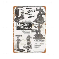 Vintage Decor Metal Tin Sign Monster Models Comic Ad Metal Pub Bedroom Fun Wall Decor Tin Fashion Tin Poster