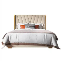 New Bedroom Furniture Linen Fabric Up-holstered Lit Complet Double Size Wooden Drawer Storage Bed Frame