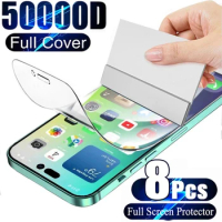 8PCS Full Cover Hydrogel Film On The For iPhone 12 13 14 11 15 Pro Max For iPhone 11 12 13 14 Pro 12 13 MiniScreen Protector
