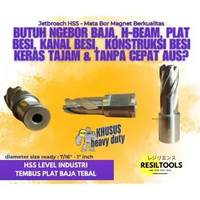 Jetbroach HSS 3/4 Inch Mata Bor Magnet Baja besi Tebal Ukuran 19 mm Jet Broach Tembus Plat & H-.Beam