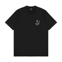 3Second Men's T-Shirt Short Sleeve Regular Fit Cotton 20s Characters C080326 Black M