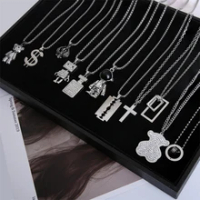 WeSparking EMO Stainless Steel Chain Necklace Cross Cute Bear Robot Dollars Shape Pendant Necklace Free Shipping Fashion Jewelry