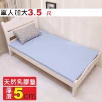 【BuyJM】防螨抗菌單人加大3.5尺可折疊5cm天然乳膠床墊(薄墊/睡墊)
