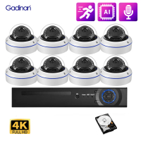 Gadinan 8MP 4K Ultra HD IP Camera Motion Detection Outdoor Audio Video Surveillance POE NVR Built-in