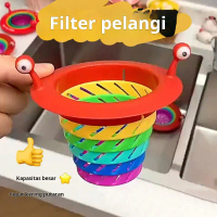 Bak cuci piring keranjang pembuangan limbah pelangi filter pelangi kebocoran penyimpanan jaring saku