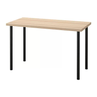 LAGKAPTEN/ADILS 書桌/工作桌, 染白橡木紋/黑色, 120 x 60 公分