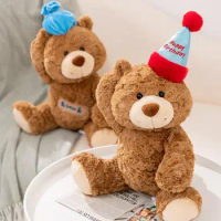 Teddy Bear Plush Toy Christmas Birthday Hat Gift Bear Doll Cute Bear Doll Birthday Gift for Girlfriend