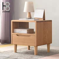 床頭櫃收納櫃zghs全實木床頭櫃白橡木環保傢俱現代簡約臥室床邊櫃收納儲物櫃