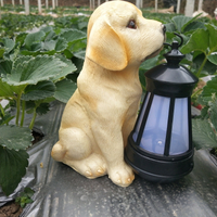 庭院裝飾花園擺件小狗太陽能燈戶外燈園林景觀別墅仿真動物雕塑